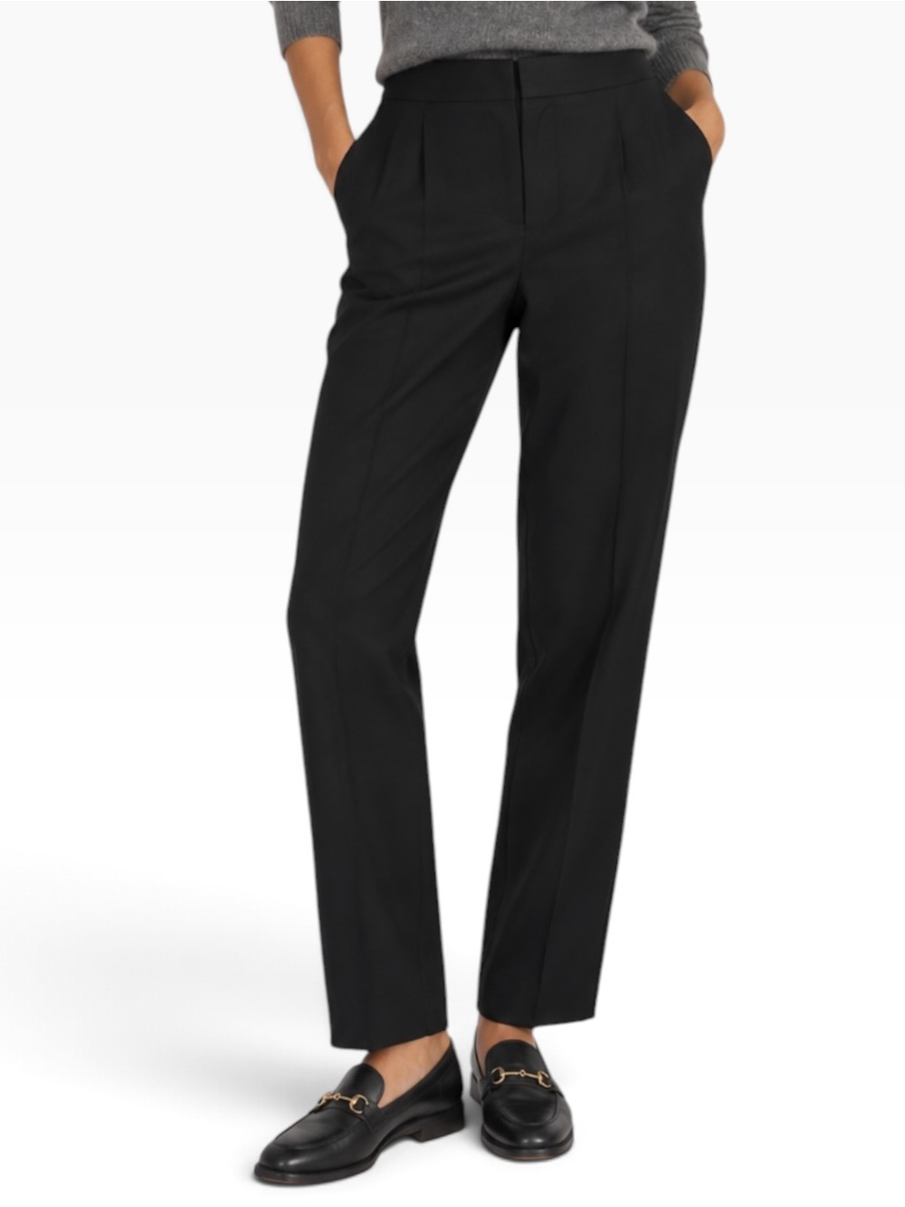 Ann Taylor Black Pleated Trousers Sz 6P Stretch